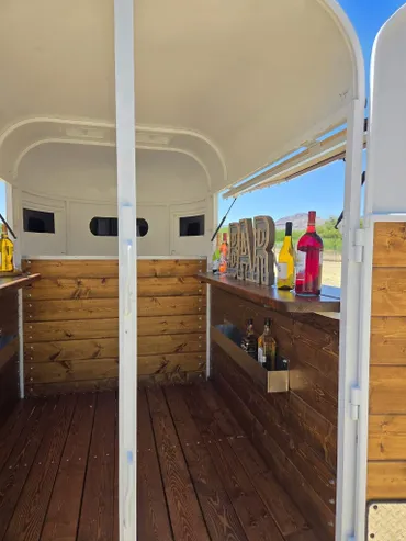 White 2-Horse Trailer Mobile Bar - Image 4