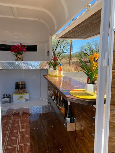 Glossy White Extra Tall 2-Horse Trailer Mobile Bar - Image 2